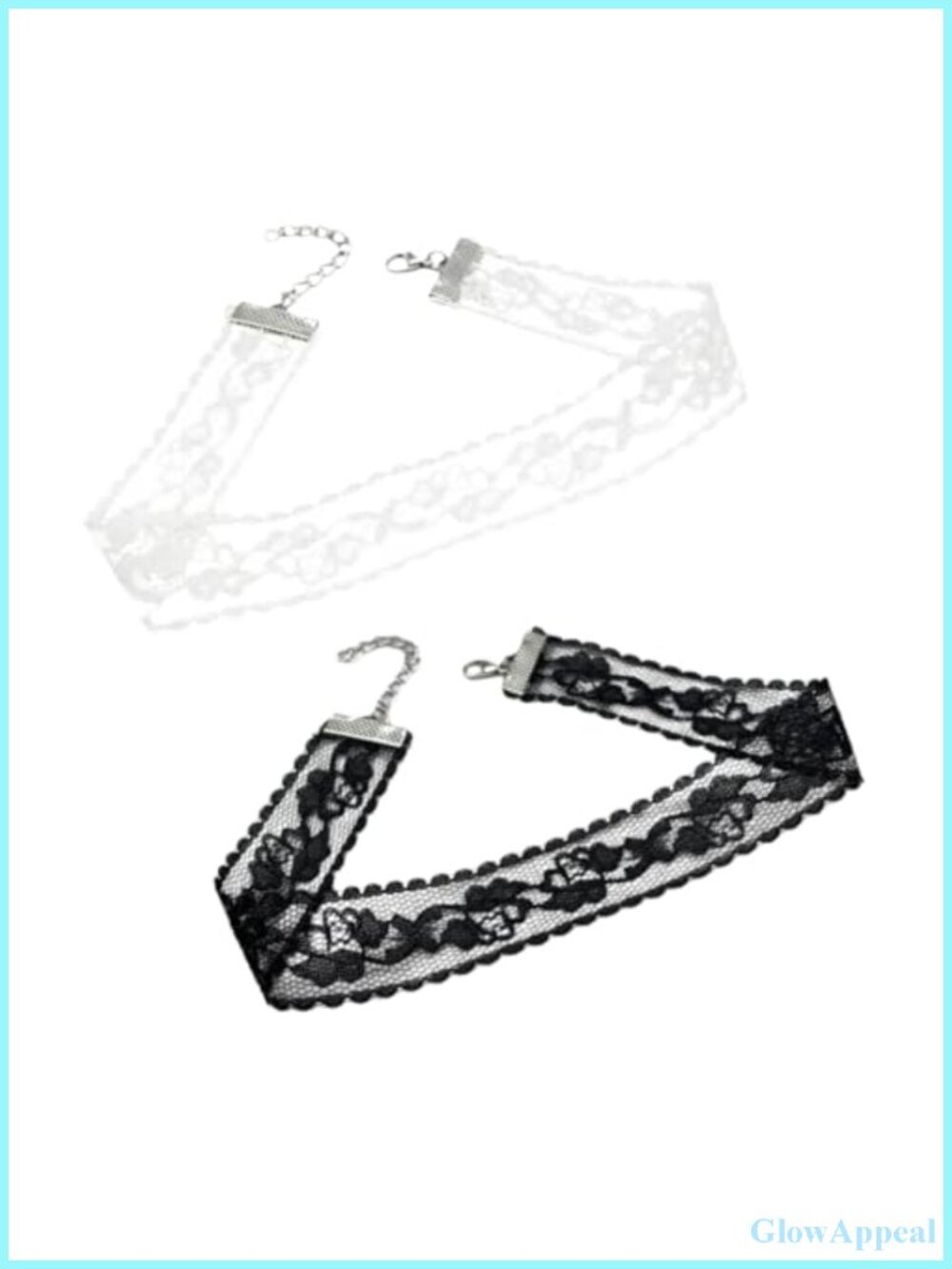 Wide Lace Choker Set Adjustable Extender Gothic Collar Necklace